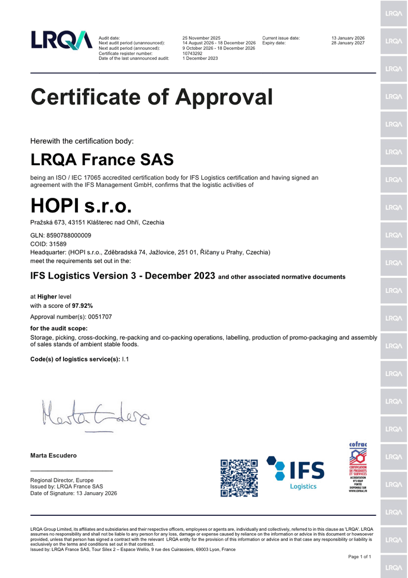 IFS Logistics — Klášterec