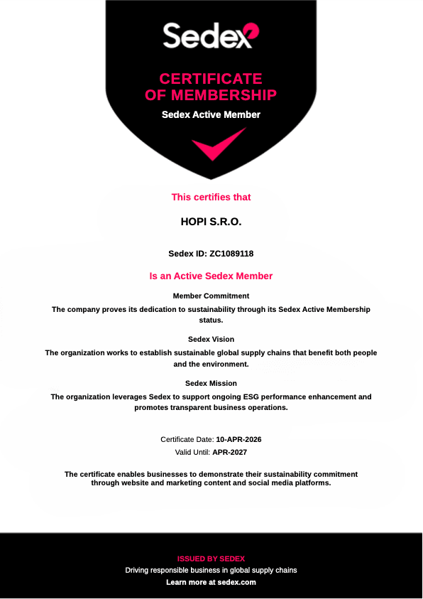 Sedex certificate CZ