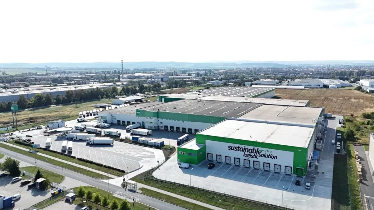 Aerial view of the HOPI Logistics distribution centre in Prostějov